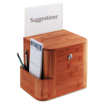 Safco® Bamboo Suggestion Boxes, 10 X 8 X 14, Cherry freeshipping - TVN Wholesale